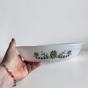 Vintage Glasbake Daisy Divided Casserole Dish Milk Glass